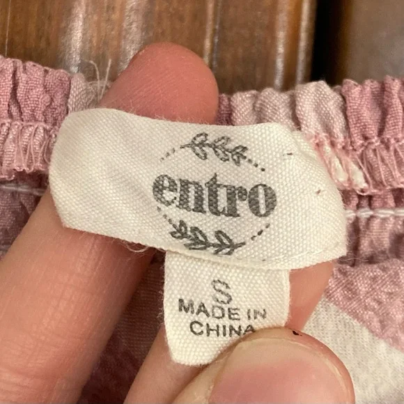 Entro Pink and White Checkered Blouse - Picture 5 of 6